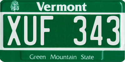 VT license plate XUF343