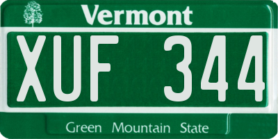 VT license plate XUF344