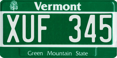 VT license plate XUF345