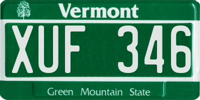 VT license plate XUF346