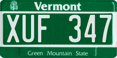 VT license plate XUF347