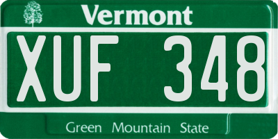 VT license plate XUF348