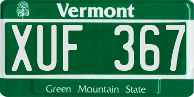 VT license plate XUF367