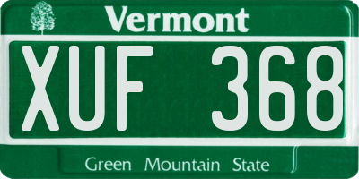 VT license plate XUF368