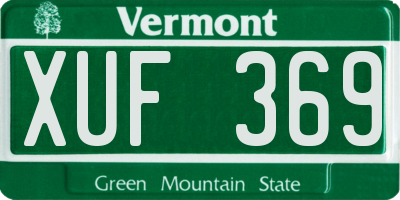 VT license plate XUF369
