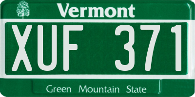 VT license plate XUF371