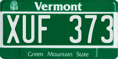 VT license plate XUF373