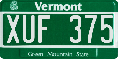 VT license plate XUF375