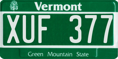 VT license plate XUF377