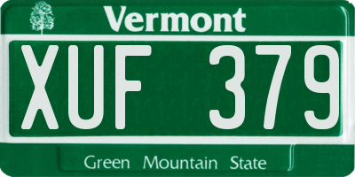 VT license plate XUF379