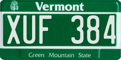 VT license plate XUF384