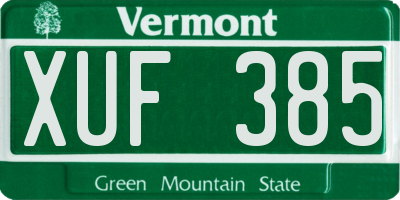 VT license plate XUF385