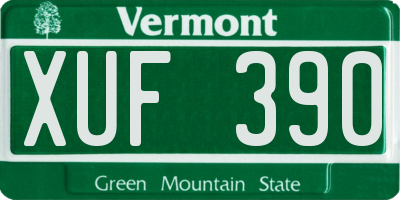 VT license plate XUF390