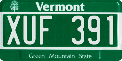 VT license plate XUF391