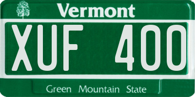 VT license plate XUF400