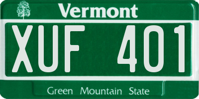 VT license plate XUF401
