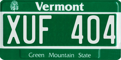 VT license plate XUF404