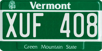 VT license plate XUF408