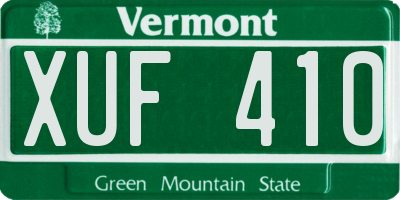 VT license plate XUF410