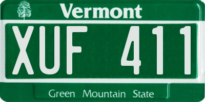 VT license plate XUF411