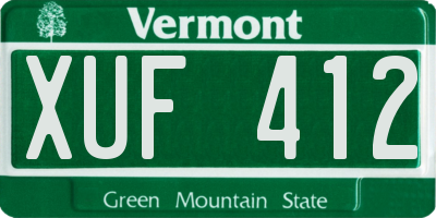 VT license plate XUF412