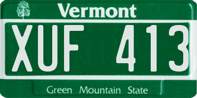VT license plate XUF413
