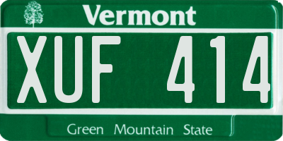 VT license plate XUF414