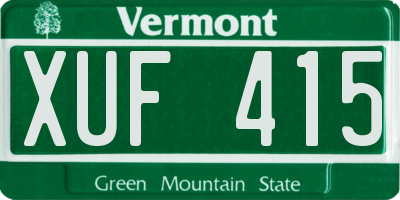 VT license plate XUF415