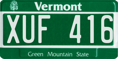 VT license plate XUF416