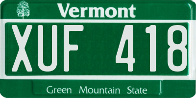 VT license plate XUF418