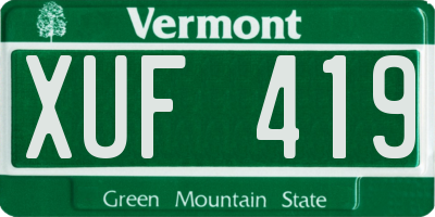 VT license plate XUF419