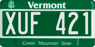 VT license plate XUF421