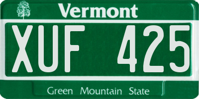 VT license plate XUF425