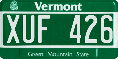 VT license plate XUF426