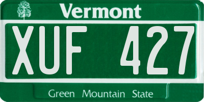 VT license plate XUF427