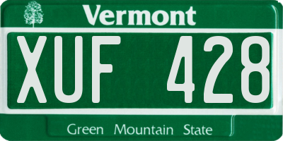 VT license plate XUF428