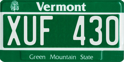VT license plate XUF430