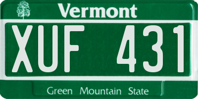 VT license plate XUF431