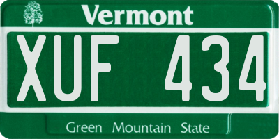 VT license plate XUF434