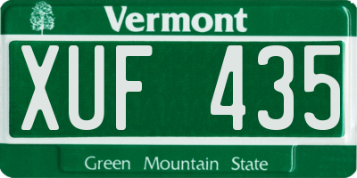 VT license plate XUF435