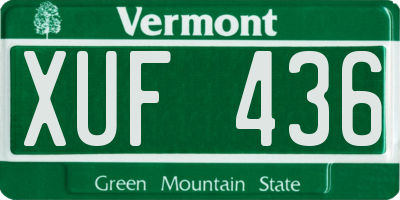 VT license plate XUF436