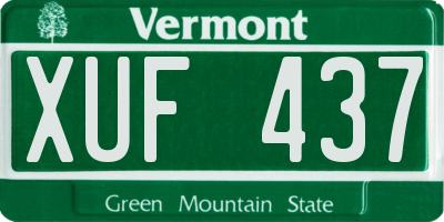 VT license plate XUF437