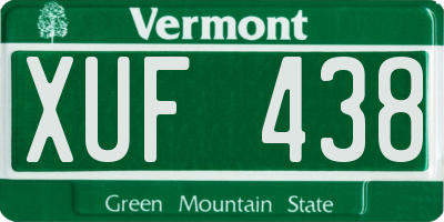 VT license plate XUF438