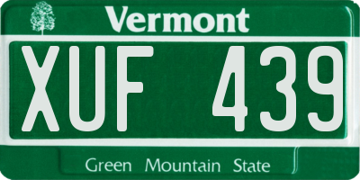 VT license plate XUF439