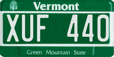 VT license plate XUF440