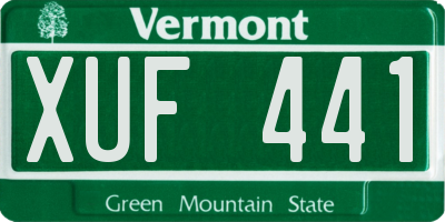 VT license plate XUF441