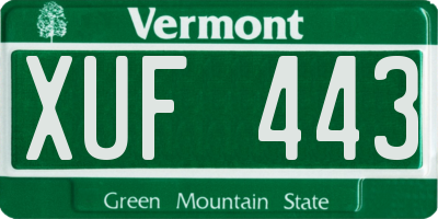 VT license plate XUF443