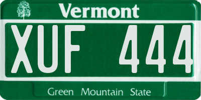 VT license plate XUF444