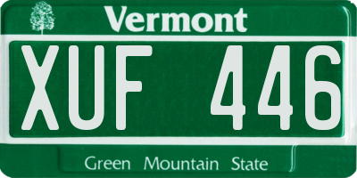 VT license plate XUF446