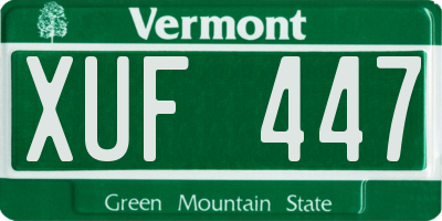 VT license plate XUF447